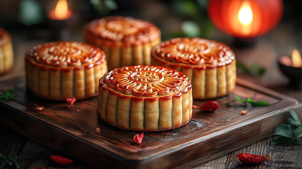 中秋月饼与灯笼