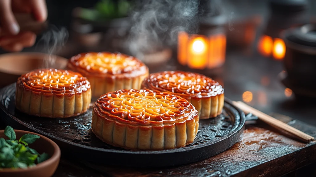 中秋月饼与灯笼