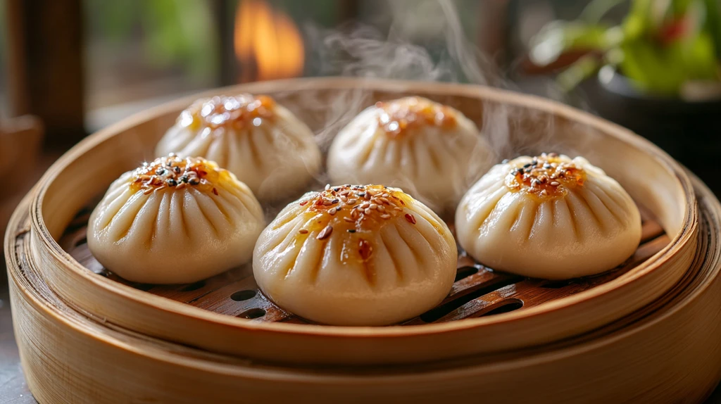 亚洲风味竹蒸笼包