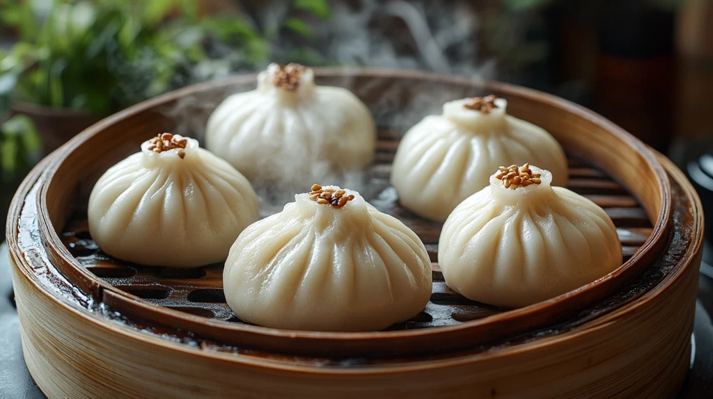 亚洲风味竹蒸笼包