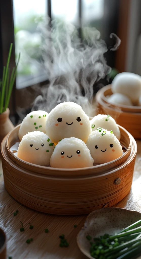 竹篮蒸饺阳光窗景