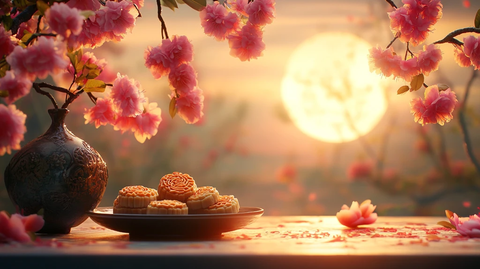 月饼桌面月光摄影