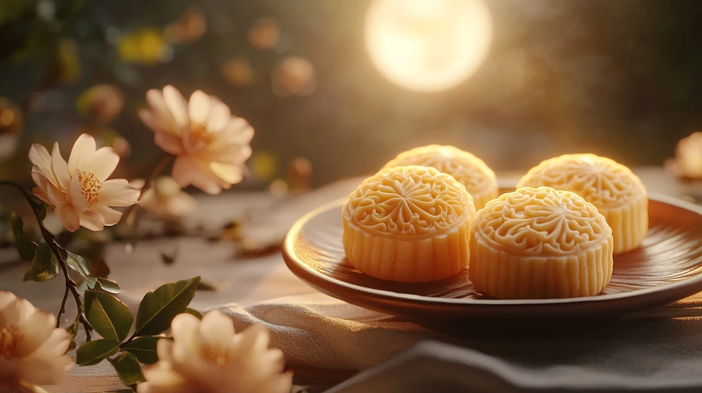 月饼桌面月光摄影