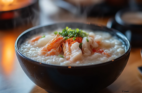 蟹肉虾仁花粥