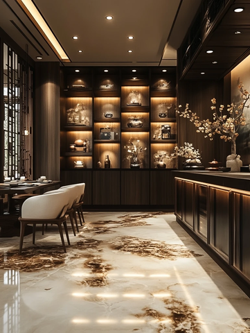 中式餐厅储物柜装饰