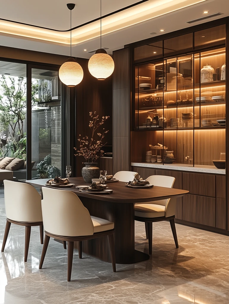 中式餐厅储物柜装饰