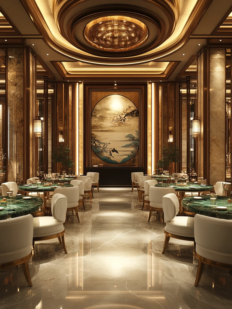 圆桌绿石墙面装饰