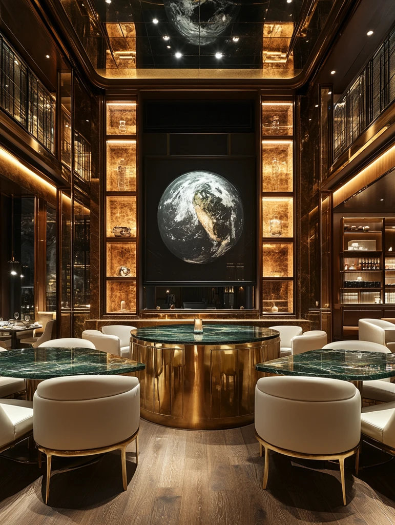 圆桌绿石墙面装饰