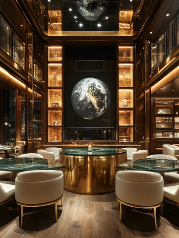 圆桌绿石墙面装饰