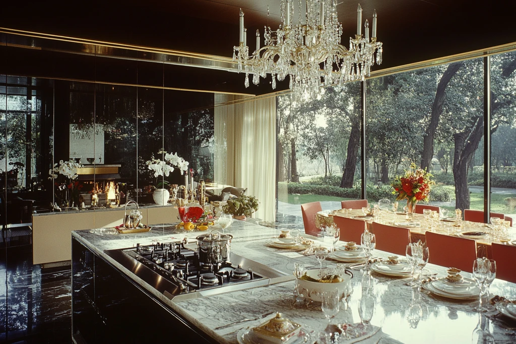 玻璃墙开放式厨房