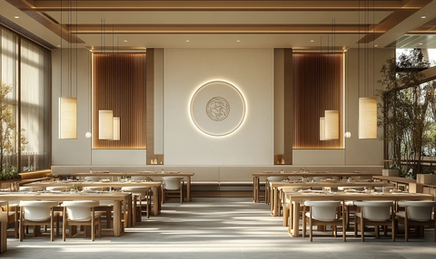 长桌椅布局餐厅设计