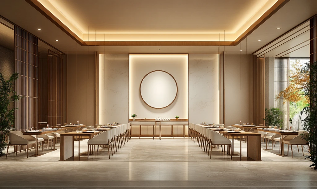 长桌椅布局餐厅设计