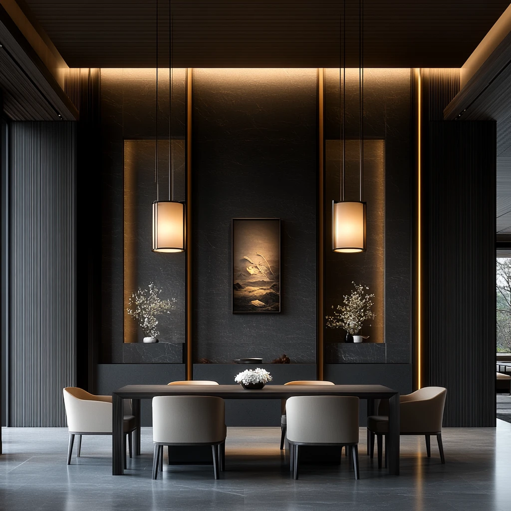 中式现代餐厅布局