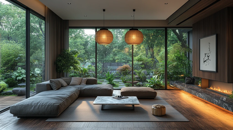 深色亚洲风客厅