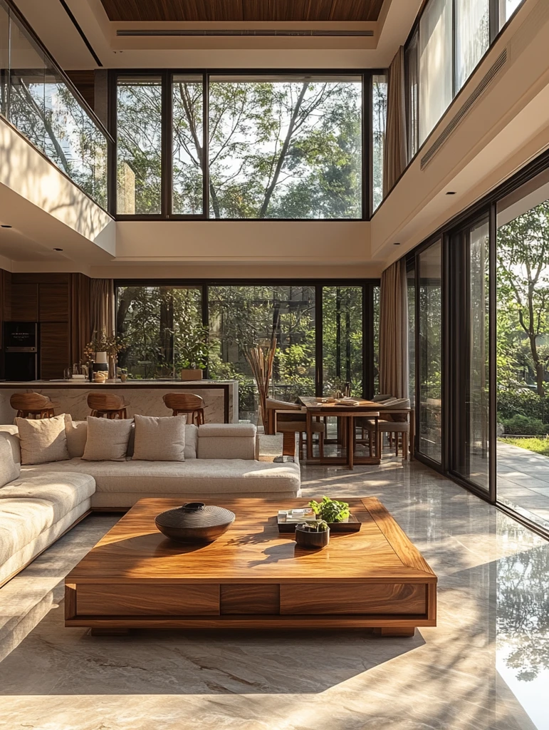 高层别墅客厅餐厅