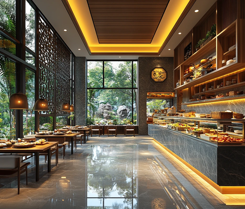 绿黄蓝餐厅空间