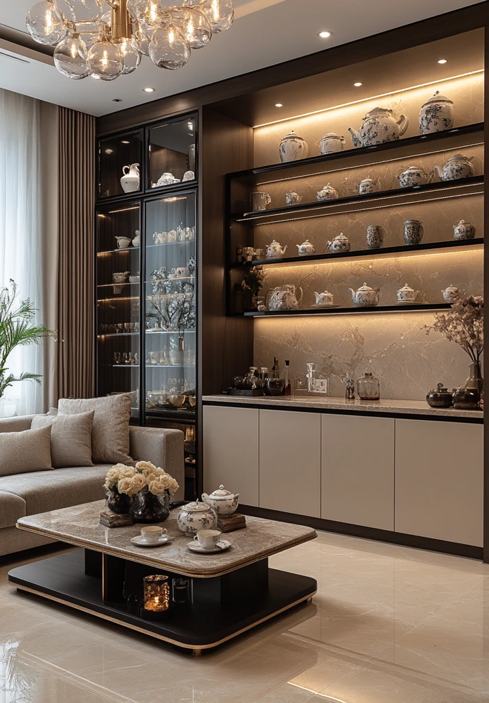 现代客厅茶桌组合