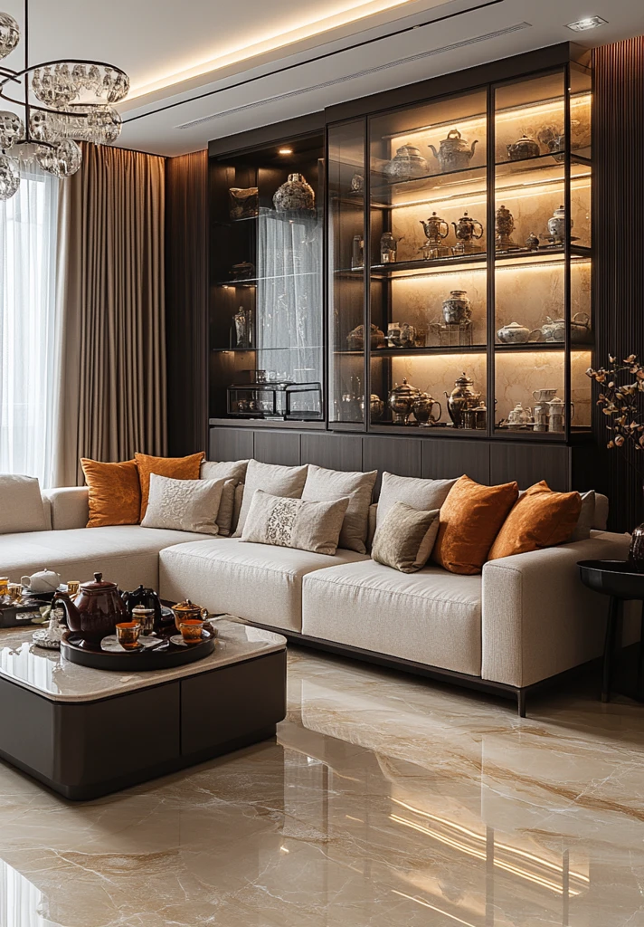 现代客厅茶桌组合