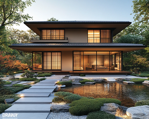 木梁灰瓦庭院墙