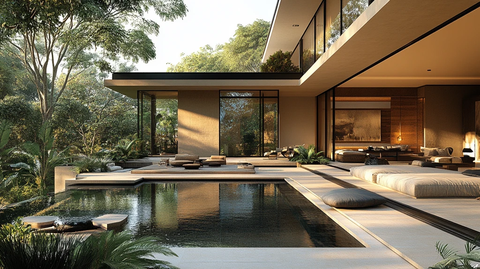 别墅大堂庭院水池