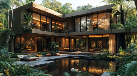 别墅大堂庭院水池