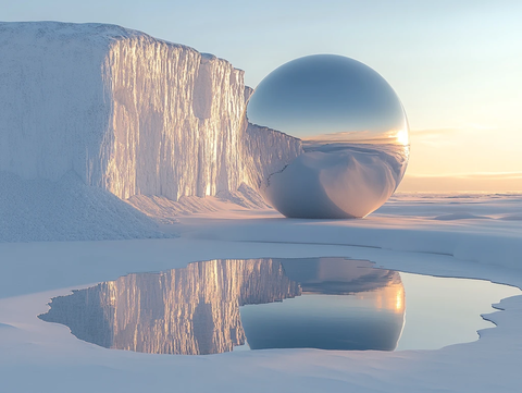 冰面反射球体