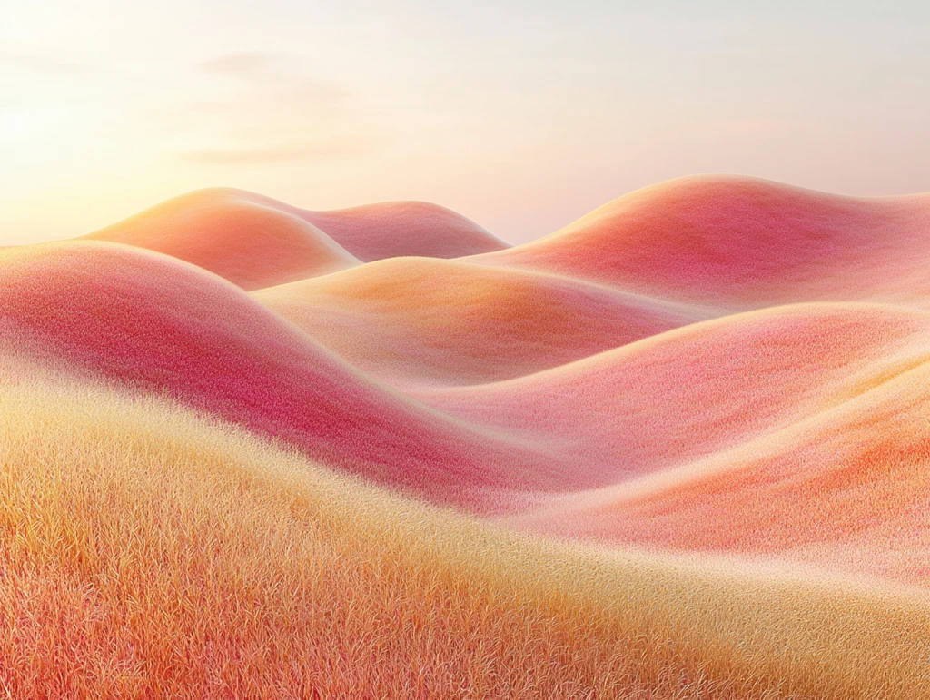 桃粉色沙丘草地