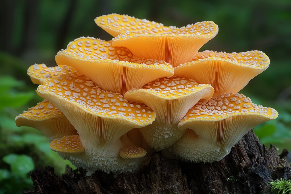 橙黄鳞伞菇群生