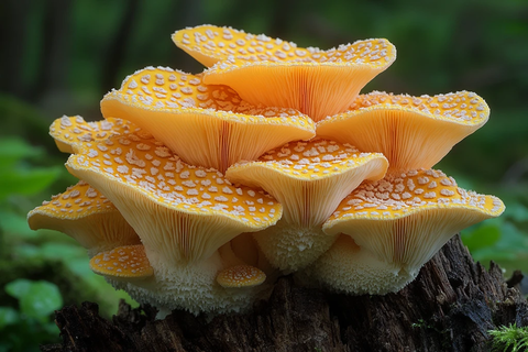 橙黄鳞伞菇群生