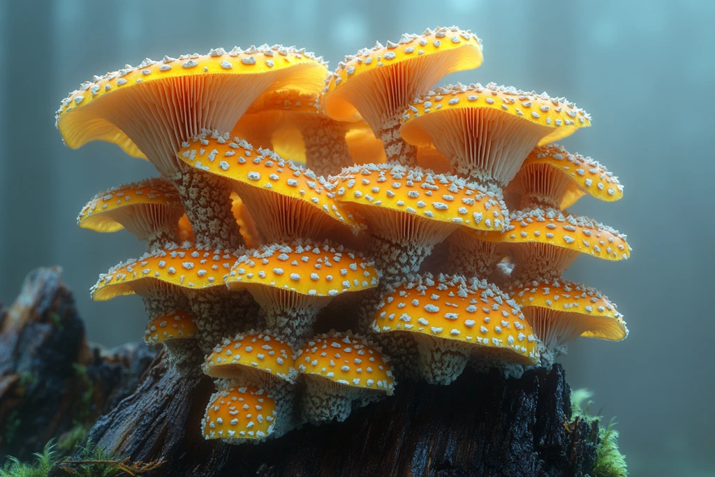 橙黄鳞伞菇群生