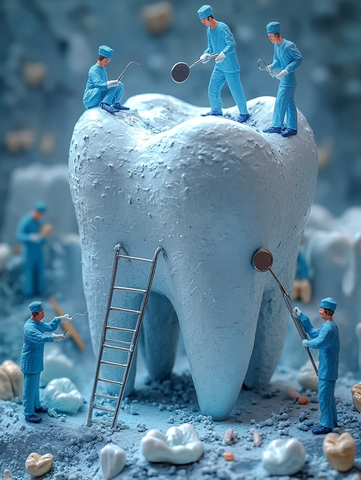 大牙齿上的小牙医