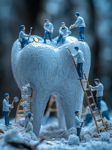 大牙齿上的小牙医