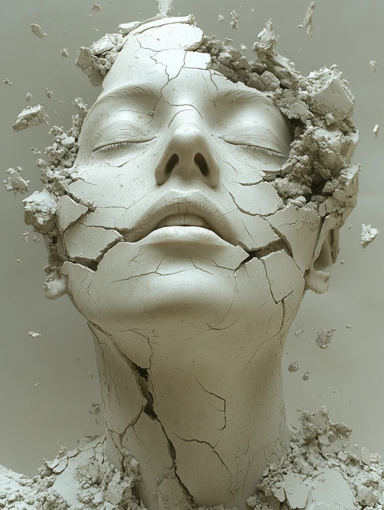 破碎的女性头像