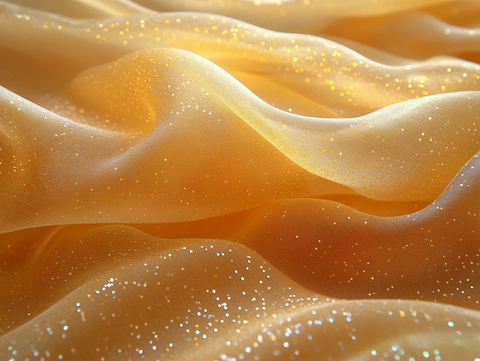 黄色透明网布波浪