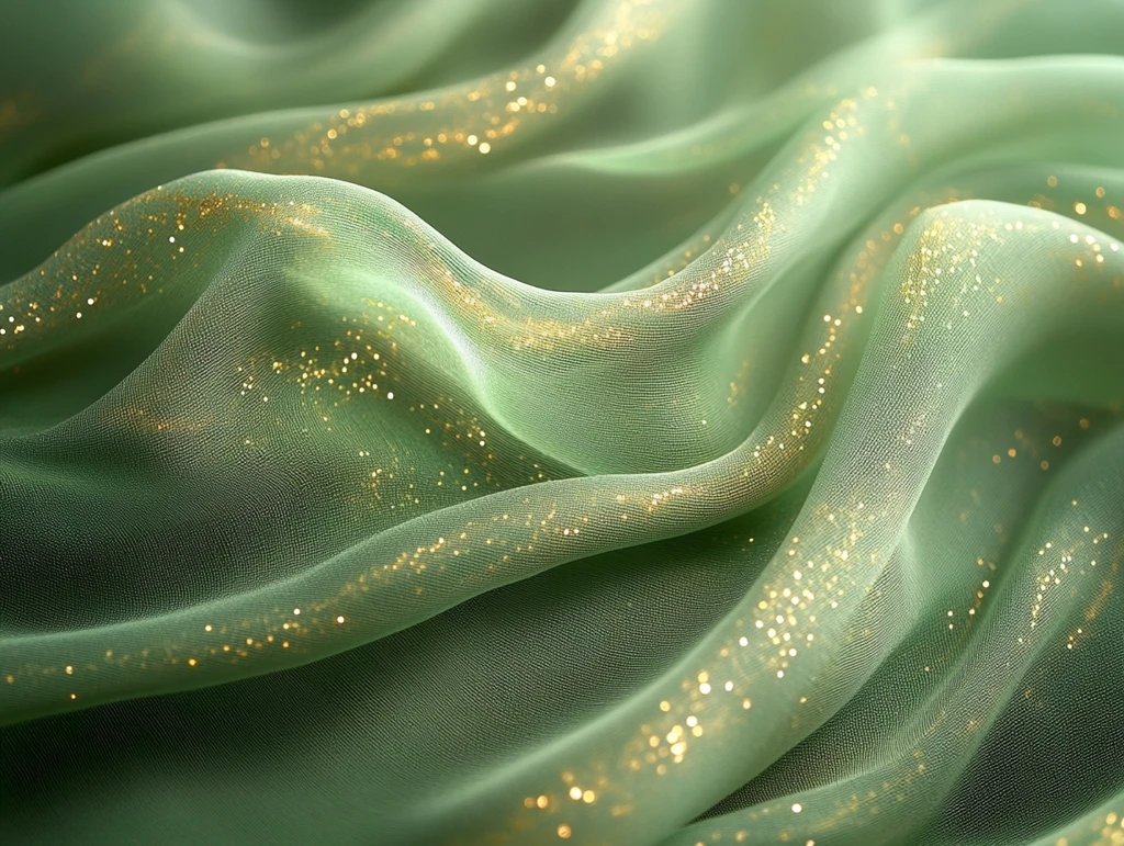 橄榄绿网格水晶纹