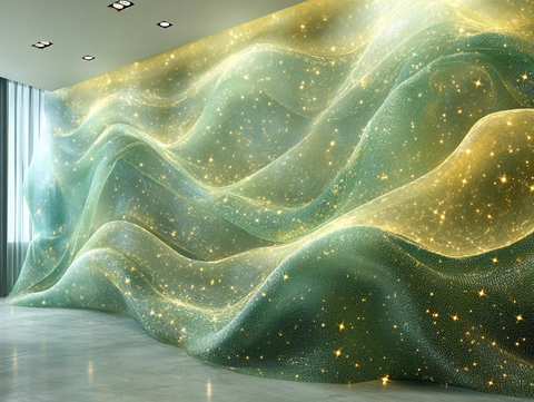 橄榄绿波纹网格