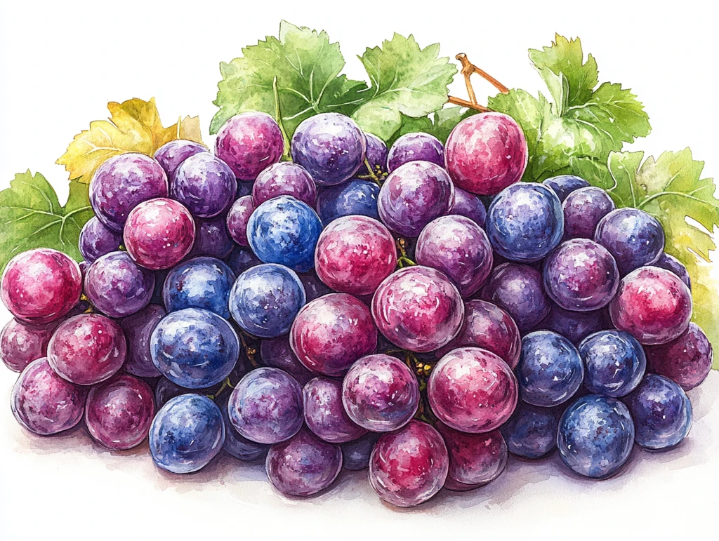 葡萄堆叠白背景