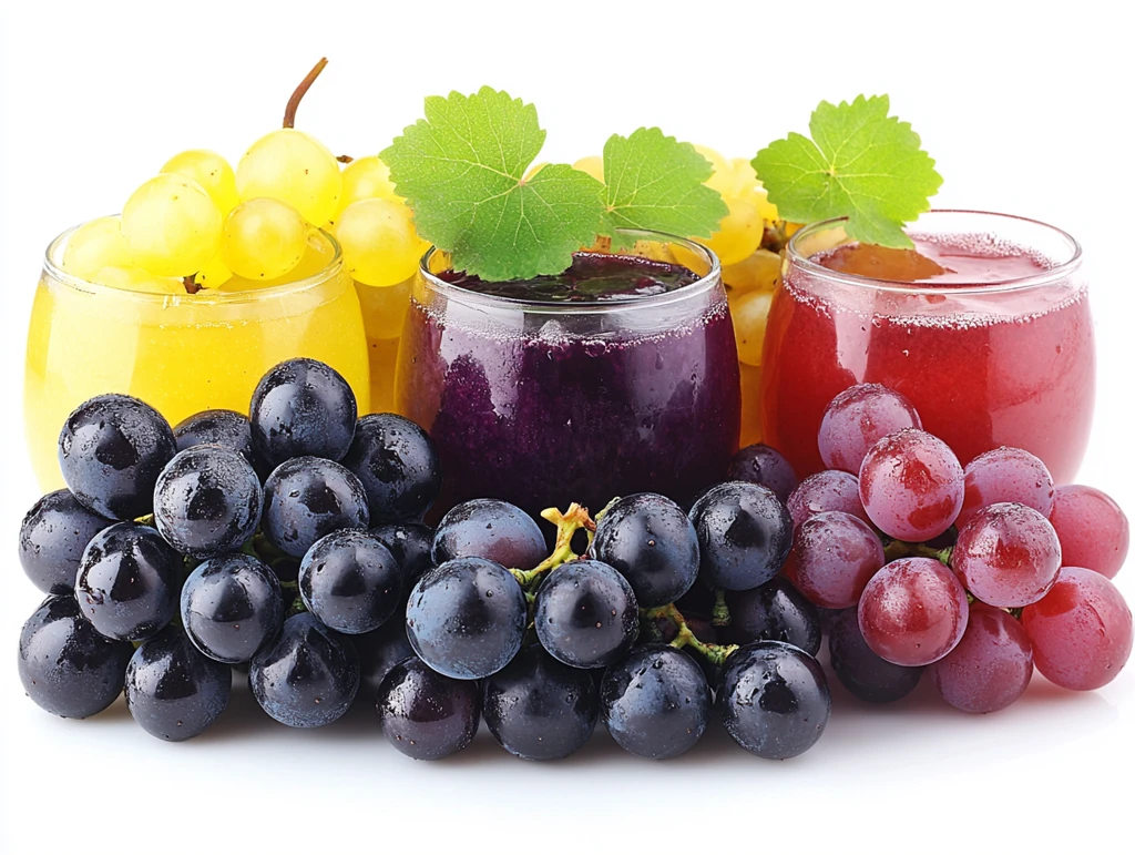 葡萄堆叠白背景