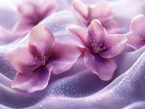 紫色波浪透明网纱