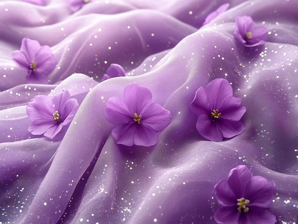 紫色波浪透明网纱