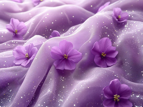 紫色波浪透明网纱