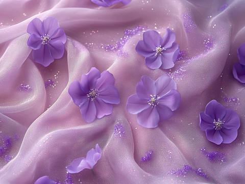 紫色波浪透明网纱