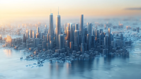 玻璃建筑线构图