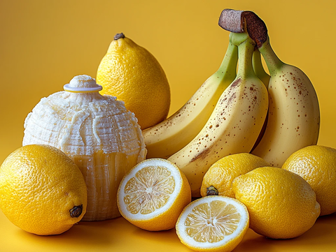 香蕉柠檬黄色背景