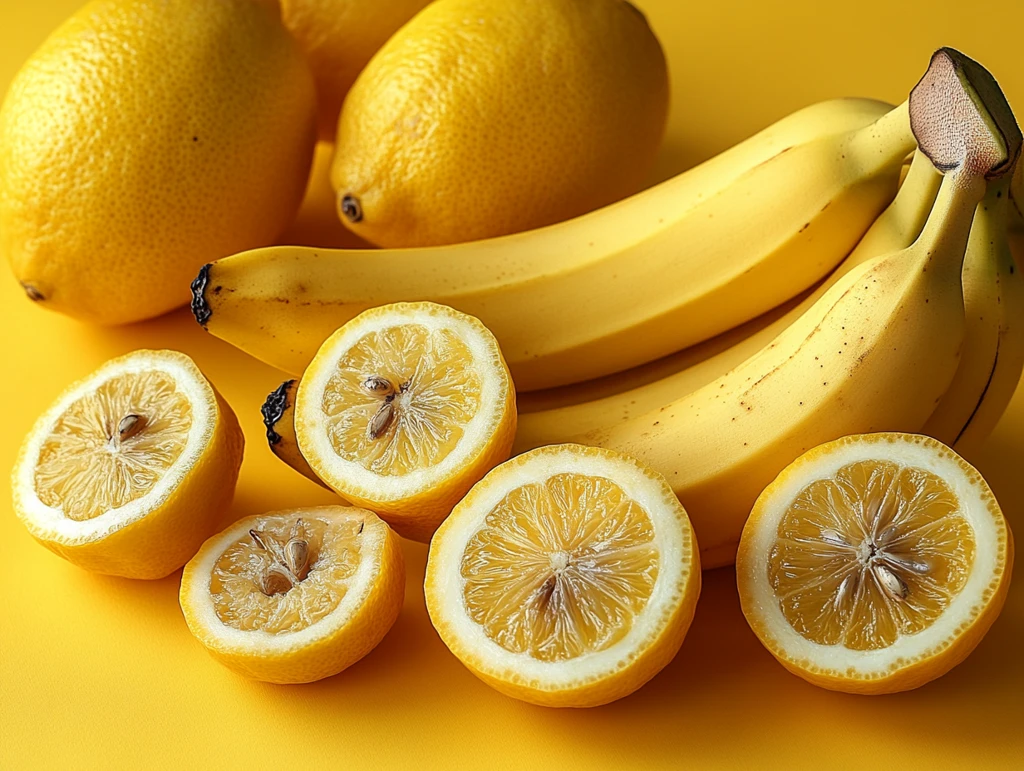 香蕉柠檬黄色背景