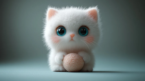 白猫蓝眼盲盒玩具