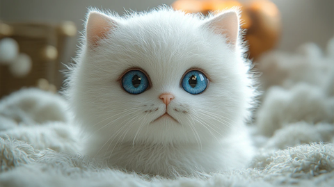 白猫蓝眼盲盒玩具