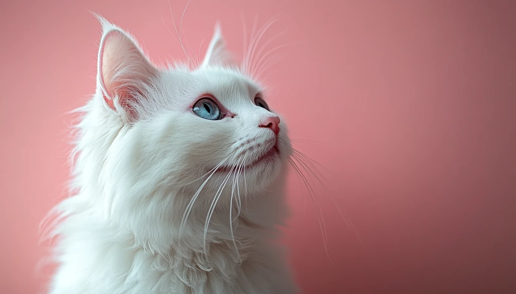 悠闲白猫卡通画