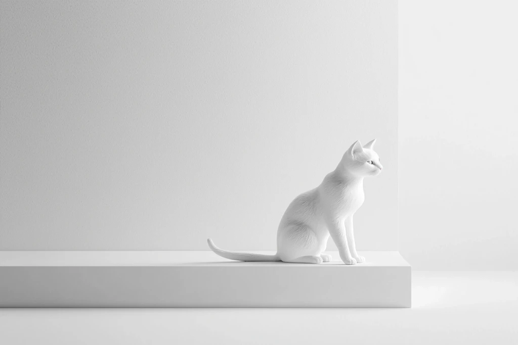 白色背景三维猫