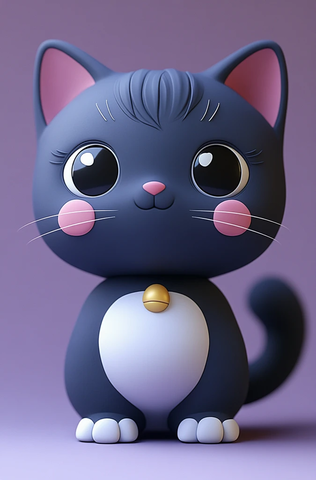 灰色猫玩具模型